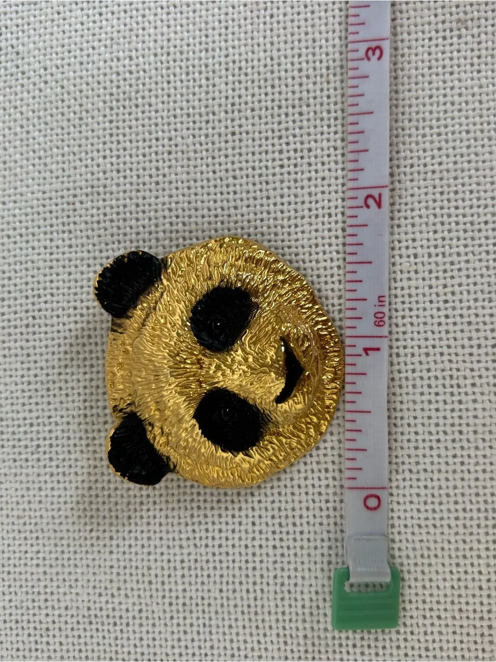 Vintage Ann Klein Gold Tone Panda Brooch Pin Signed